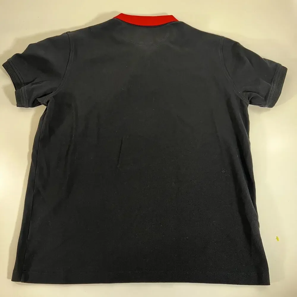 Ferrari Polo Shirt Mens F1 Black Red Prancing Big Horse L Crest Short Sleeve - Picture 8 of 14